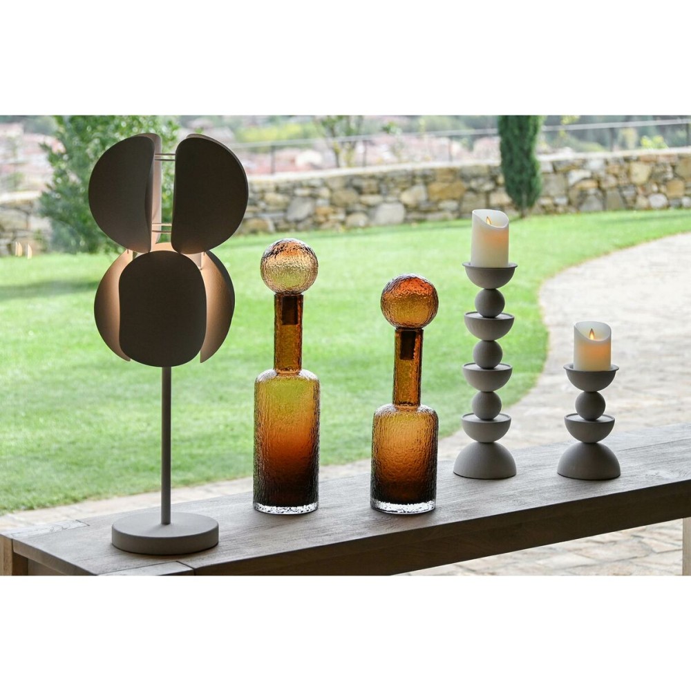 Vase Home ESPRIT Brown Crystal Modern 12,5 X 12,5 X 50,5 cm