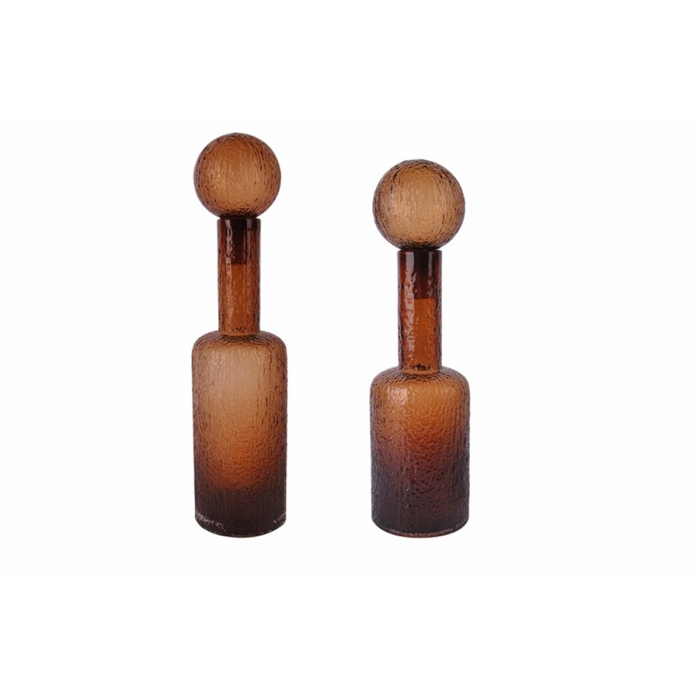 Vase Home ESPRIT Brown Crystal Modern 12,5 X 12,5 X 50,5 cm