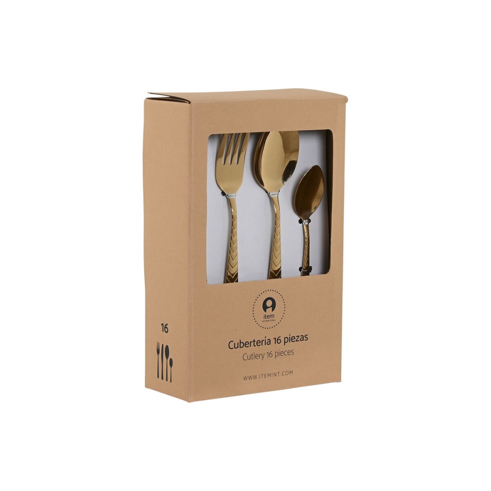 Besteck Home ESPRIT Gold Edelstahl 2 x 0,4 x 22,5 cm 16 Stücke