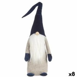 Figurine Décorative Gnome Bleu Blanc Gris Polyester Bois Sable 20 x 100 x 25 cm (8 Unités)