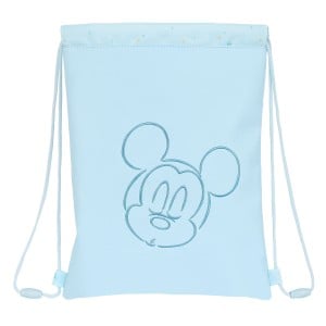 Rucksacktasche mit Bändern Mickey Mouse Baby Hellblau 26 x 34 cm