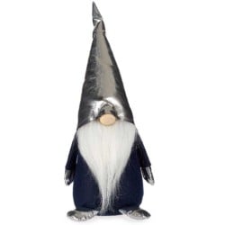 Figurine Décorative Gnome Blanc Noir Argenté Polyester Bois Sable 12 x 32 x 13 cm (24 Unités)