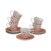 Set aus 6 Teetassen mit Teller Versa Amore Porzellan