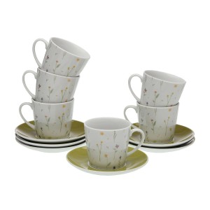 Jeu de 6 tasses avec plat Versa Laison Porcelaine