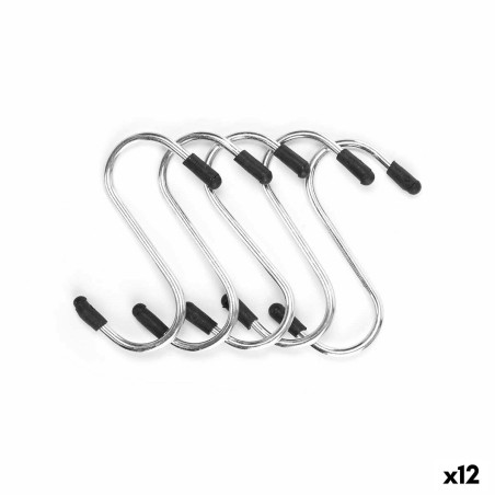 Hook for hanging up Kinvara 375 Silver Metal 7 cm Set (12 Units)