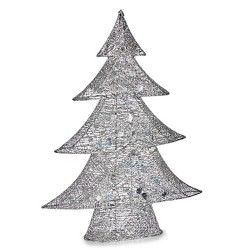 Deko-Figur Weihnachtsbaum Metall Silberfarben 12 x 59,5 x 48,5 cm (3 Stück)