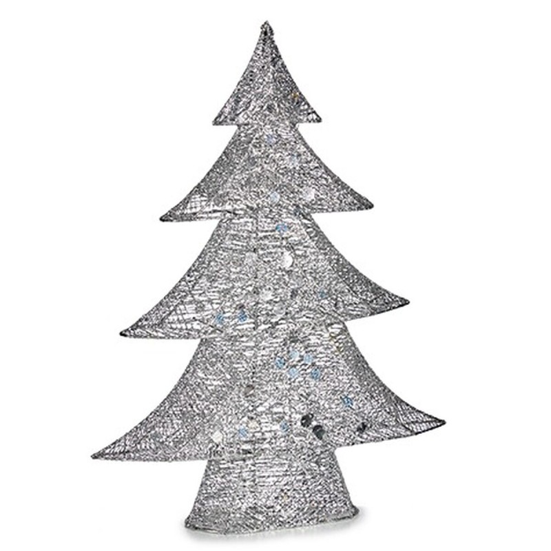 Figurine Décorative Sapin de Noël Métal Argenté 12 x 59,5 x 48,5 cm (3 Unités)