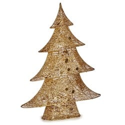 Deko-Figur Weihnachtsbaum Metall Gold 12 x 59,5 x 48,5 cm (3 Stück)