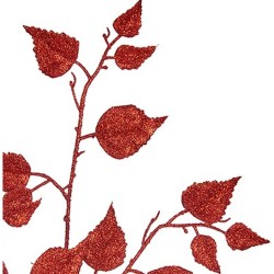 Branch Glitter Red Plastic 42 x 73 x 3,5 cm (12 Units)