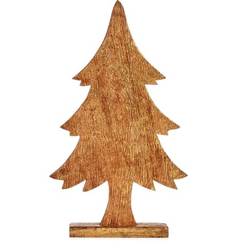 Deko-Figur Weihnachtsbaum Gold Holz 5,1 x 49,5 x 25,5 cm (6 Stück)