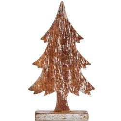 Deko-Figur Weihnachtsbaum Silberfarben Holz 5 x 39 x 21 cm (6 Stück)