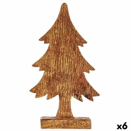 Deko-Figur Weihnachtsbaum Gold Holz 5 x 31 x 15,5 cm (6 Stück)