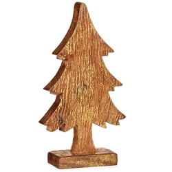 Deko-Figur Weihnachtsbaum Gold Holz 5 x 31 x 15,5 cm (6 Stück)