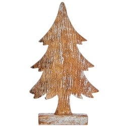 Deko-Figur Weihnachtsbaum Silberfarben Holz 5 x 31 x 15 cm (6 Stück)