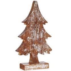 Deko-Figur Weihnachtsbaum Silberfarben Holz 5 x 31 x 15 cm (6 Stück)