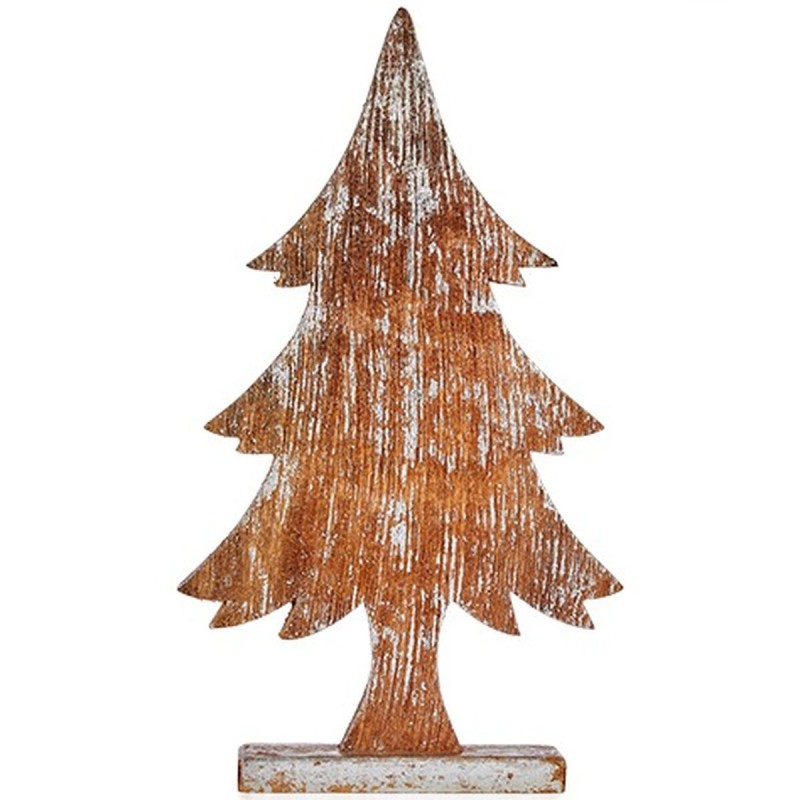 Deko-Figur Weihnachtsbaum Silberfarben Holz 5 x 49,5 x 26 cm (6 Stück)