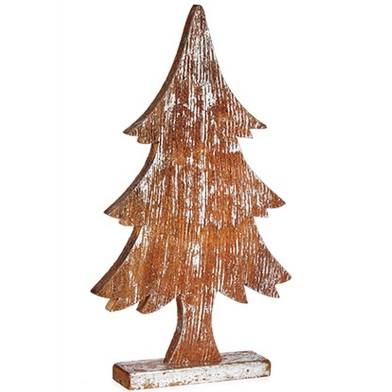 Deko-Figur Weihnachtsbaum Silberfarben Holz 5 x 49,5 x 26 cm (6 Stück)