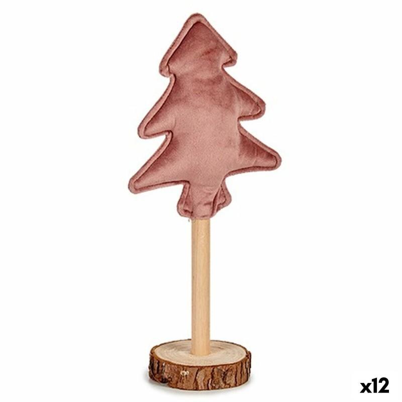 Weihnachtsbaum Polyester Rosa Holz 8 x 13 x 30 cm (12 Stück)