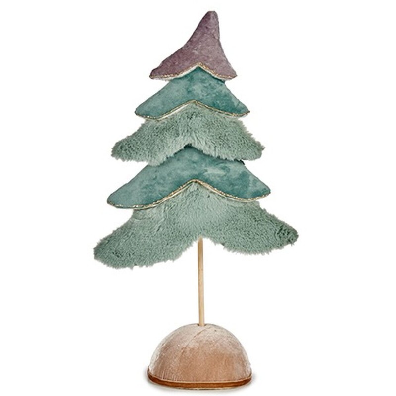 Sapin de Noël Velours Turquoise 16 x 55 x 29 cm (4 Unités)