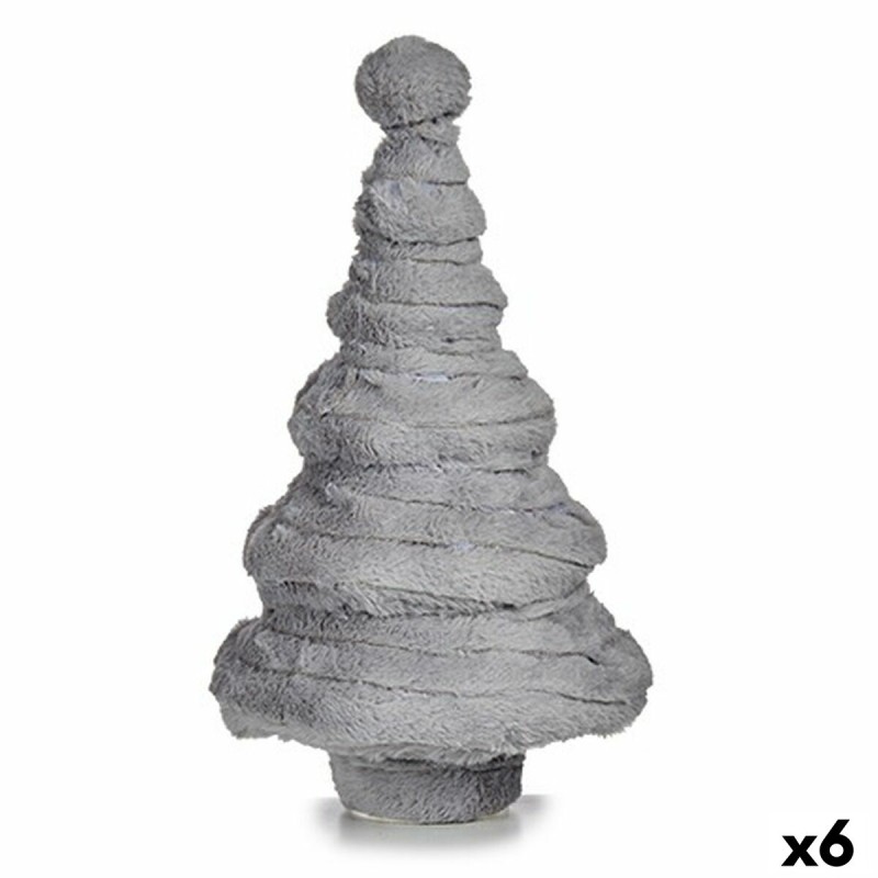 Christmas Tree Velvet Grey 22 x 37,5 x 22 cm (6 Units)