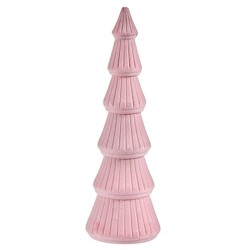 Christmas Tree Velvet Pink Wood 12 x 34,5 x 12 cm (8 Units)