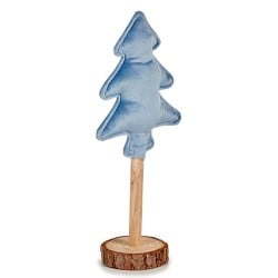 Weihnachtsbaum Polyester Blau Holz 9,5 x 32 x 13 cm (12 Stück)