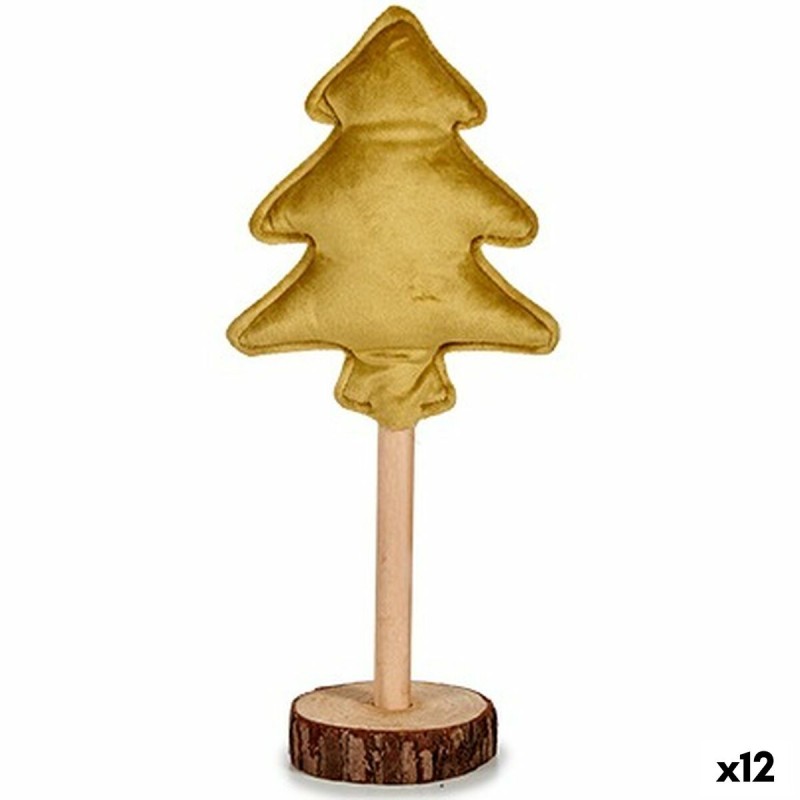 Weihnachtsbaum Polyester Gold Holz 9,5 x 32 x 13 cm (12 Stück)