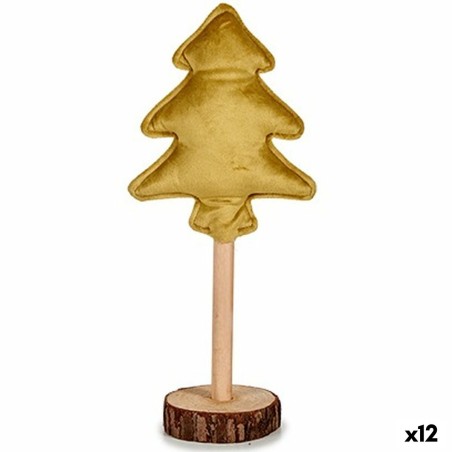 Weihnachtsbaum Polyester Gold Holz 9,5 x 32 x 13 cm (12 Stück)