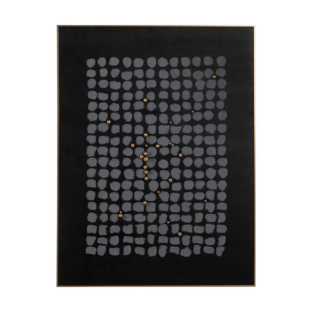 Painting Black Grey Abstract 90 x 3,5 x 120 cm