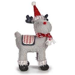 Deko-Figur Weihnachts-Rentier Rot Grau 21 x 36 x 36 cm (4 Stück)