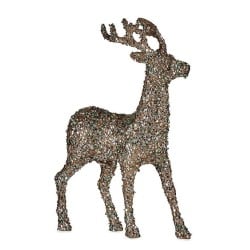 Deko-Figur Weihnachts-Rentier Glitzernd Minze champagne Kunststoff 15 x 45 x 30 cm (8 Stück)