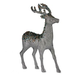 Figurine Décorative renne de noël Argenté Plastique 15 x 45 x 30 cm (2 Unités)