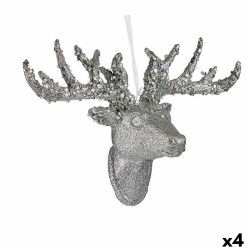 Christmas bauble Christmas Reindeer Pendant Silver 32 cm (4 Units)