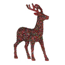 Deko-Figur Weihnachts-Rentier Glitzernd Bunt Kunststoff 15 x 45 x 30 cm (8 Stück)