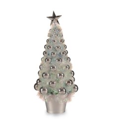 Figurine Décorative Sapin de Noël Argenté polypropylène PET 16 x 37,5 x 16 cm (12 Unités)