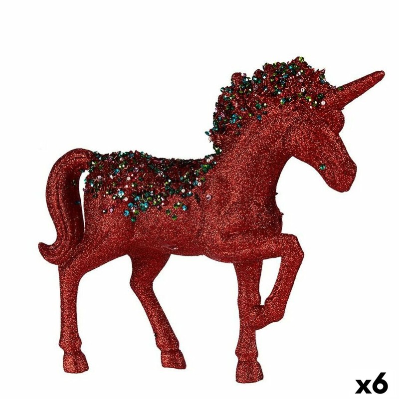 Deko-Figur Einhorn Rot Kunststoff 9,5 x 31 x 40 cm (6 Stück)