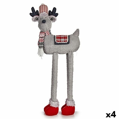 Figurine Décorative renne de noël Rouge Gris 23 x 55 x 49 cm (4 Unités)