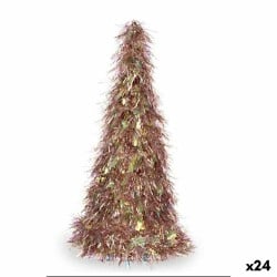 Deko-Figur Weihnachtsbaum Lametta Kupfer Pink Polypropylen PET 24 x 46 x 24 cm (24 Stück)