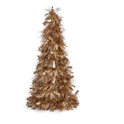 Deko-Figur Weihnachtsbaum Lametta Gold Polypropylen PET 27 x 45,5 x 27 cm (12 Stück)