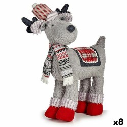 Deko-Figur Weihnachts-Rentier Rot Grau 125 x 45 x 48 cm (8 Stück)