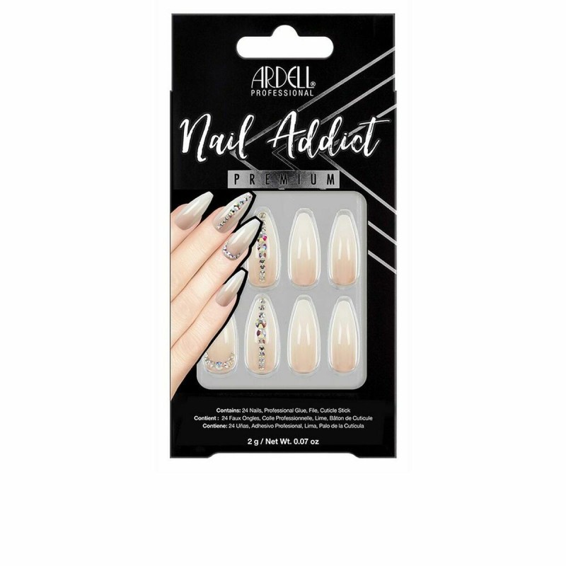 Faux ongles Ardell Nail Addict Nude Light Crystal (24 pcs)