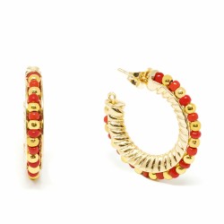 Boucles d´oreilles Femme Shabama Etiopia Laiton En or Rouge 2 cm