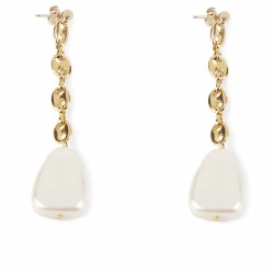 Boucles d´oreilles Femme Shabama Barton Laiton En or Perles 7,5 cm