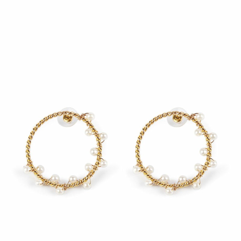 Ladies' Earrings Shabama Shima Brass gold-plated 4 cm