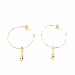 Boucles d´oreilles Femme Shabama Agulla Laiton En or 3,5 cm