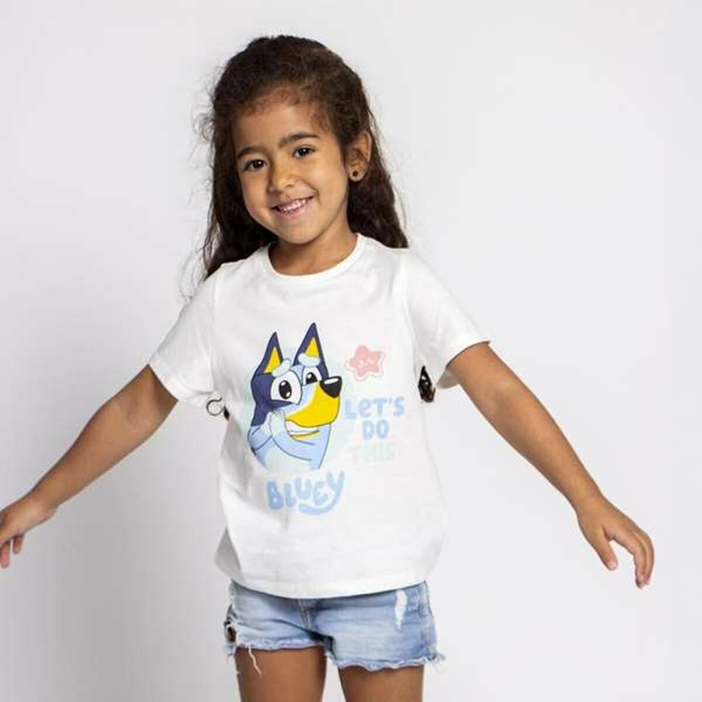 Child's Short Sleeve T-Shirt Bluey White