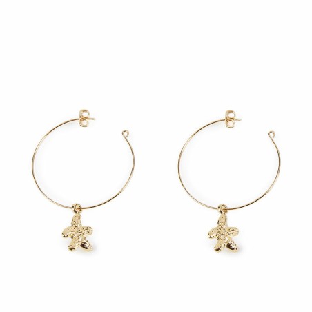 Boucles d´oreilles Femme Shabama Blanca Laiton En or 3,5 cm