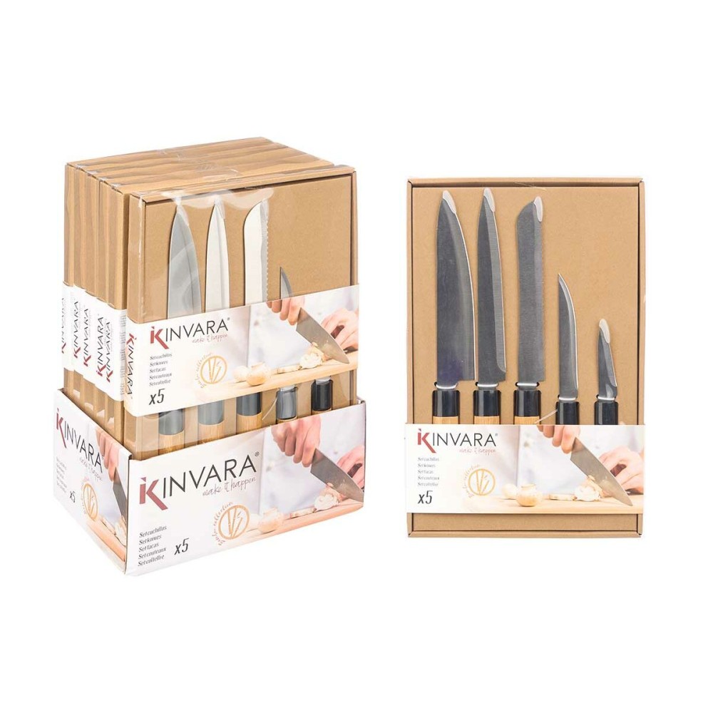 Messerset Kinvara SJ6533B Braun Metall Bambus (12 Stück)