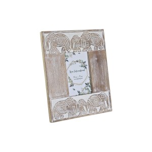 Photo frame DKD Home Decor Crystal Elephant Brown White Mango wood Indian Man (23 x 1,5 x 28 cm)