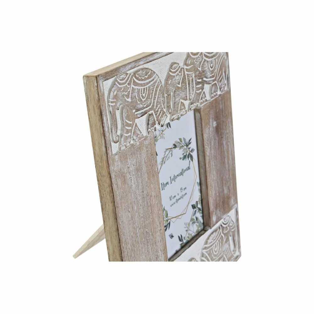 Photo frame DKD Home Decor Crystal Elephant Brown White Mango wood Indian Man (23 x 1,5 x 28 cm)
